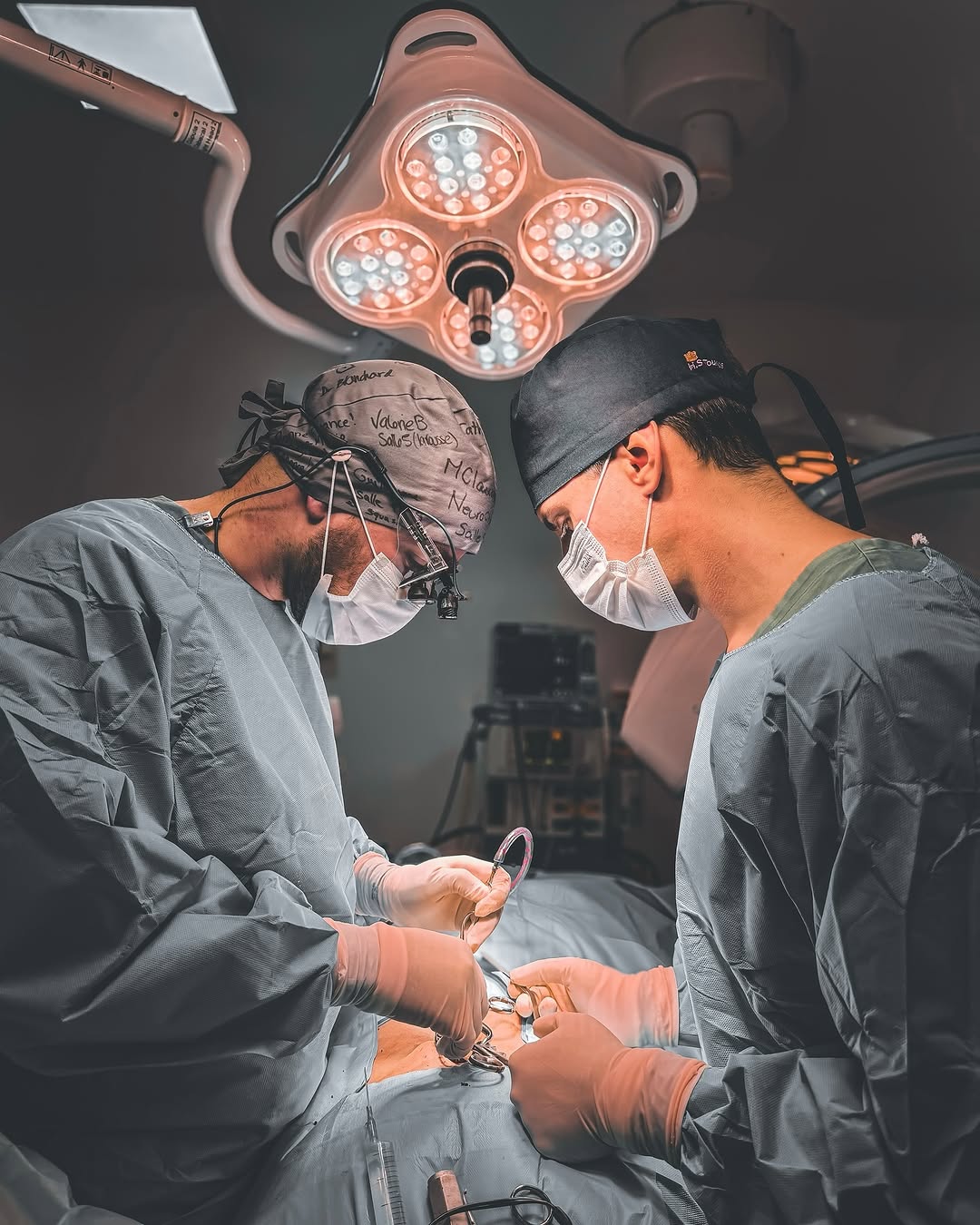 Equipe médica durante procedimento cirúrgico